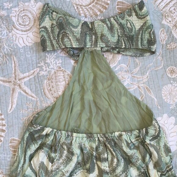INDAH NWT Misha Bandeau Maxi Dress In Imagine Green Witchy Earth Goddess M/L - Picture 9 of 15